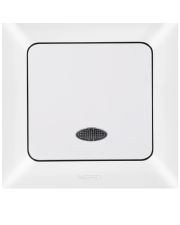 Выключатель 1-клавишный NE-AD ARAS 93-110-01-I с led-подсветкой белый