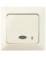 Проходной выключатель 1-клавишный NE-AD ARAS 93-111-05-I с led-подсветкой кремовый