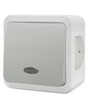Накладной выключатель NE-AD MULTIMA 92-51-01-I с led-подсветкой белый