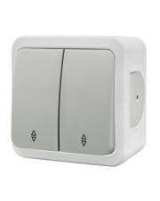 Накладной проходной выключатель 2-кл NE-AD MULTIMA 92-51-52 белый