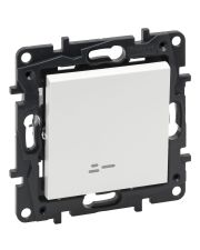 Одноклавишный выключатель Legrand Niloe Step 10А зажимной механизм с подсветкой белый (863111)