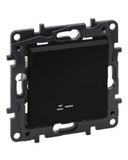 Одноклавишный выключатель Legrand Niloe Step 10А зажимной механизм с подсветкой черный (863511)