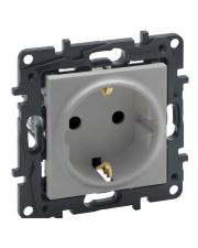 Розетка Legrand Niloe Step 16А 250В с заземлением винтовой механизм алюминий (863321)