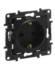 Розетка Legrand Niloe Step 16А 250В с заземлением винтовой механизм черная (863521)