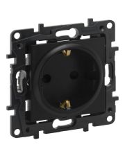 Розетка Legrand Niloe Step 16А 250В со шторками и заземлением зажимной механизм черная (863520)