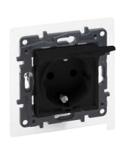 Розетка Legrand Niloe Step 16А 250В с крышкой и заземлением IP44 зажимной механизм черная (863523)