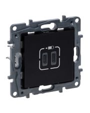 USB розетка Legrand Niloe Step С+C 15Вт 5В черная (863539)