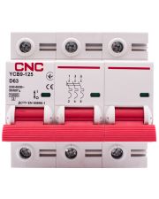 Автоматический выключатель CNC YCB9-125 3Р 63А 10kA D