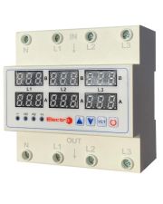 Реле контролю напруги та струму ElectrO RКN3N63VA РКН-3VA 3P+N 63А 400В
