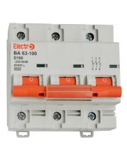 Автоматичний вимикач ElectrO 60VA100D3100 ВА63-100 3P 100А 6кА D