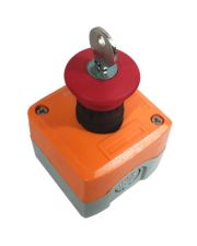 Кнопочный пост ElectrO PK722RY54AK аварийный стоп с фиксацией и ключом AC380/DC110 230В желтый IP54