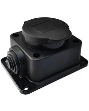 Одноместная розетка ElectrO РСК112 2P+PE 16А 250В с защитной крышкой с/к IP44