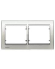 Двойная рамка Siemens Mega S22002-BS (белый сатин)