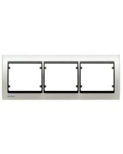 Тройная рамка Siemens Mega S22003-BPC со вставкой (белый перламутр)