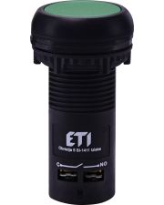 Моноблочна втоплена кнопка ETI 004771471 ECF-11-G (1NO+1NC зелена)