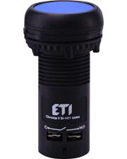 Моноблочна втоплена кнопка ETI 004771474 ECF-11-B (1NO+1NC синя)