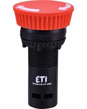 Кнопка моноблочна грибок ETI 004771483 ECM-T01-R (відключення поворотом 1NC червона)