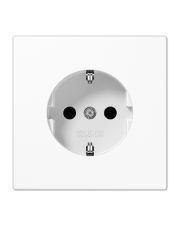Розетка с накладкой Jung LS SPLS1521KIWW с защитными шторками белый