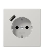Розетка з накладкою Jung LS LS1520-18ALG з USB світло-сірий