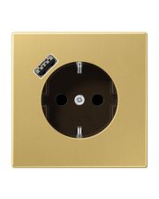 Розетка з накладкою Jung LS ME1520-18AC з USB латунь