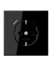 Розетка с накладкой Jung LS LS1520-18CSW с USB черный