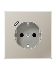 Розетка с накладкой Jung LS ES1520-18C с USB сталь