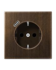 Розетка з накладкою Jung LS ME1520-18CAT з USB антична латунь