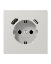 Розетка з накладкою Jung LS LS1520-15CALG з USB світло-сірий
