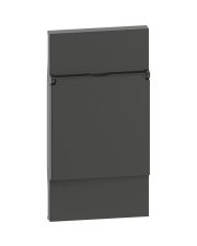 Лицевая панель с крышкой для розетки 2К+З немецкого стандарта Bticino Living Now KG04P на 2 модуля (черная)