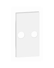 Лицевая панель TV розеток Bticino Living Now KW25M2 и кабельных выводов с 2 отверстиями (белая)