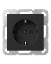 Розетка Gira System 55 с заземляющим контактом черная матовая (4188005)