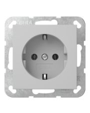 Розетка Gira System 55 с заземляющим контактом серая матовая (4188015)