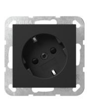 Розетка Gira System 55 со шторками черная матовая (4418005)