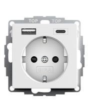 Розетка с USB 2-постовая Gira System 55 белая матовая (245927)