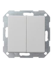 Двухклавишный выключатель Gira System 55 с самовозвратом серый матовый (0125015)