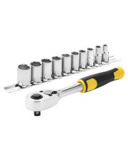 Набор торцевых головок Stanley STMT82671-0 1/2" с рукояткой и 10 двенадцатигранных торцевых головок
