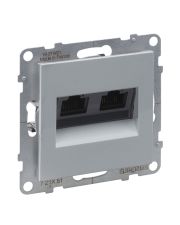 Подвійна комп'ютерна розетка RJ45 Cat.5e UTP Legrand SUNO (алюміній) 721351