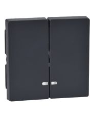 Клавиша выключателя двойная с подсветкой SYSTEM M антрацит Merten (MEG3420-0414)