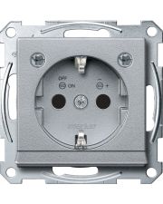 Механізм розетки SCHUKO із заслінками алюміній 16А Merten (MEG2304-0460)