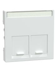 Центральная панель компьютерной розетки двойная RJ11 или RJ45 белая Merten (MEG4574-0325)