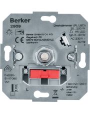 Диммер поворотный, ЛН/ВВГЛ 20-200Вт, LED 3-40Вт, 230В Berker 2909