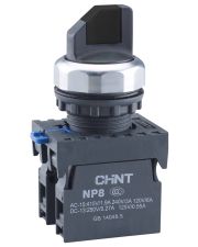 Переключатель Chint NP8-11X/212 1NO+1NC 2 положения с фиксацией черная IP65 (578129)