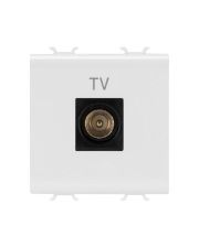 Розетка TV GEWISS Chorusmart 2M MALE CONN 9.5мм (глянцевый белый) GW10367