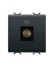 Розетка TV GEWISS Chorusmart 2M MALE CONN 9.5мм (чорний) GW12367