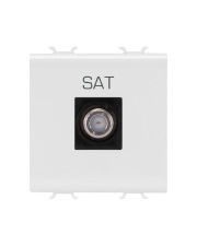 Розетка TV/SAT GEWISS Chorusmart 2M FEMALE CONN (сатиновий білий) GW15377