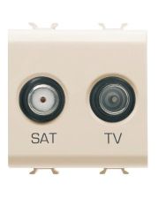Розетка TV+SAT GEWISS Chorusmart 2M (слоновая кость) GW11383