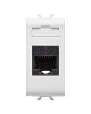 Розетка с крышкой GEWISS Chorusmart RJ-45 1M Cat.5e UTP (сатиновый белый) GW15421