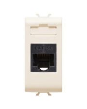 Розетка с крышкой GEWISS Chorusmart RJ-45 1M Cat.5e UTP (слоновая кость) GW11421
