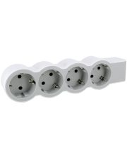 Колодка с заземлением Legrand на 4 розетки (694575) белый/серый