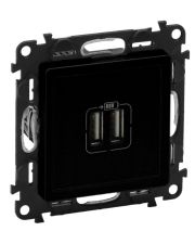 Розетка 2хUSB тип А+тип А 240В/5В 3000мА Legrand Valena Life черная